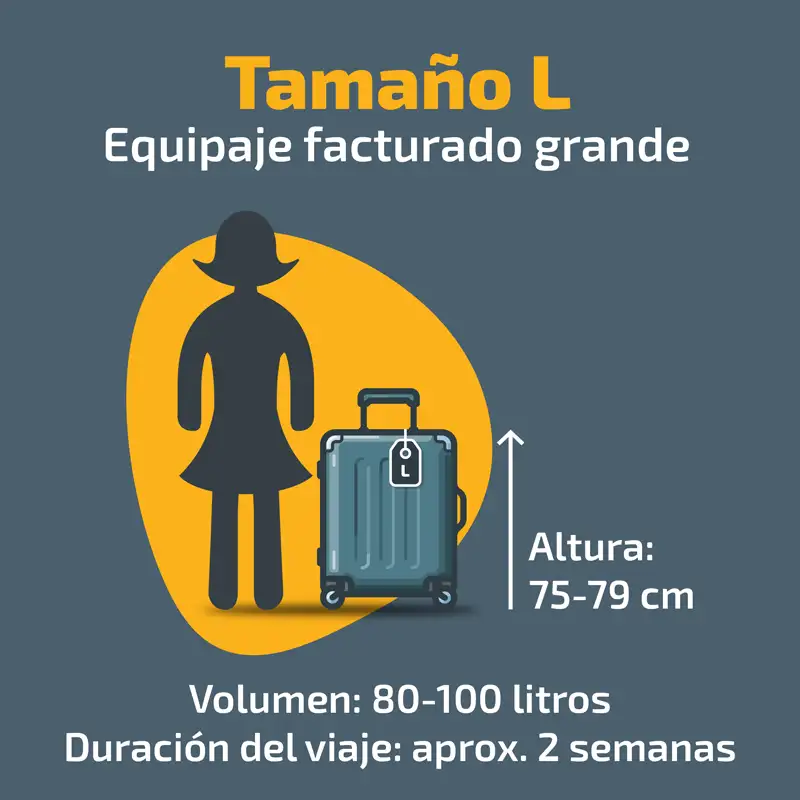 Tamaño L - Equipaje facturado grande